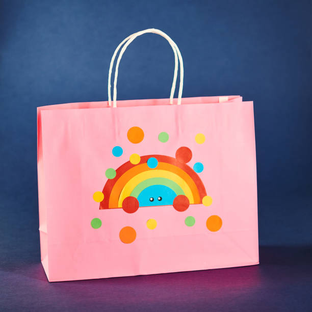 istock Shopping Bag with Cute Character Emoticon Face 1206771795