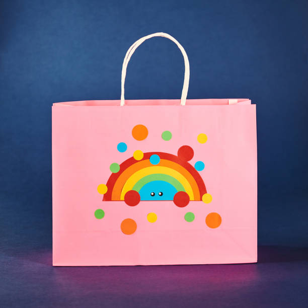 istock Shopping Bag with Cute Character Emoticon Face 1206771797