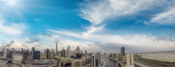 istock Sunset over Downtown Dubai, aerial view 1206773712