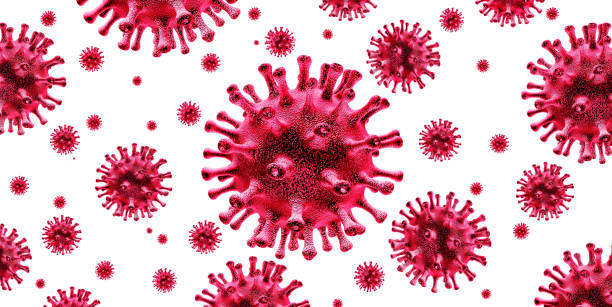 Coronavirus Outbreak Isolated Coronavirus outbreak isolated on white and coronaviruses influenza background as dangerous flu strain cases as a pandemic medical health risk concept with disease cells as a 3D render. retrovirus stock pictures, royalty-free photos & images