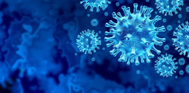Coronavirus Virus Outbreak Coronavirus virus outbreak and coronaviruses influenza background as dangerous flu strain cases as a pandemic medical health risk concept with disease cells as a 3D render severe acute respiratory syndrome stock pictures, royalty-free photos & images