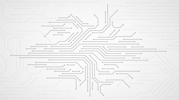 leiterplatte. elektronische motherboard-technologie textur, kommunikation und engineering schaltung mikroprozessoren vektorkonzept - computer chip cpu processor semiconductor stock-grafiken, -clipart, -cartoons und -symbole