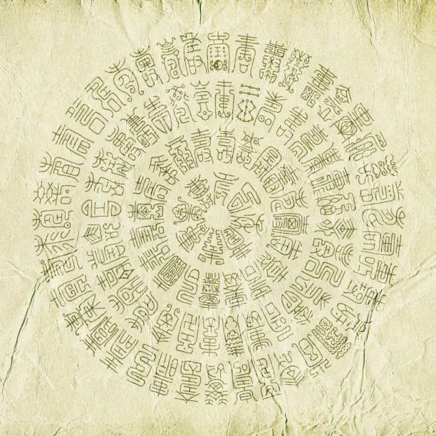 Ancient Chinese characters background