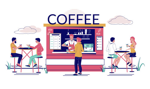 Street Coffee Shop Vector Concept For Web Banner Website Page Stock  Illustration - Download Image Now - iStock