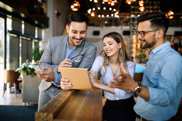 istock Successful company with happy employees in modern office 1206782234