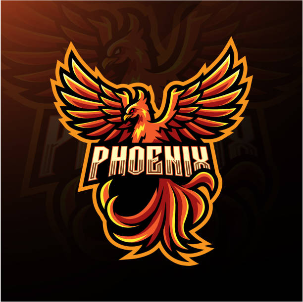 Phoenix esport mascot design Illustration of Phoenix esport mascot design fire letter e stock illustrations