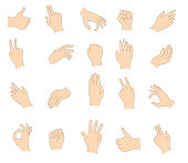 제스처 인간의 손 손에 대한 스톡 벡터 아트 및 기타 이미지 - 손, 엄지손가락, 개체 그룹 - Istock
