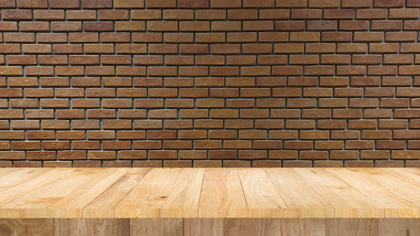 istock empty table display advertising product promotion business brick wall 1206783212