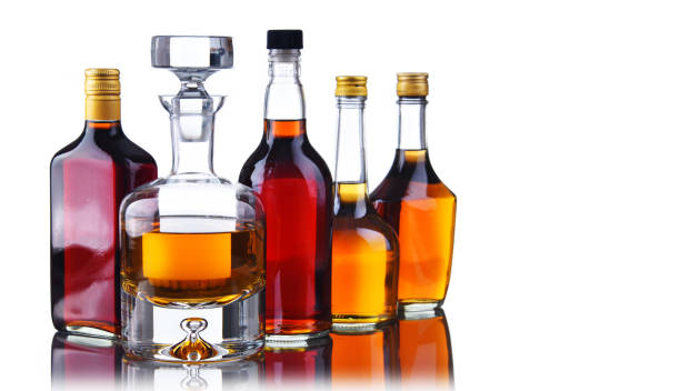 istock Bottles of assorted alcoholic beverages. 1206783364
