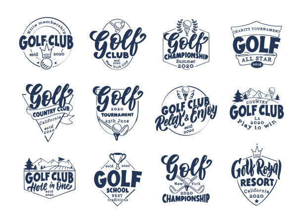 fryser agitation værdi Set Of Vintage Golf Emblems And Stamps Badges Templates And Stickers For  Club School On White Background Stock Illustration - Download Image Now -  iStock