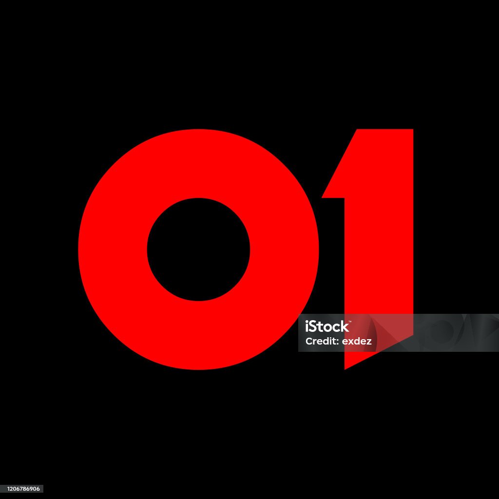 Numbers 01 Individual Number 01 Stock Illustration - Download Image Now - Anniversary ...