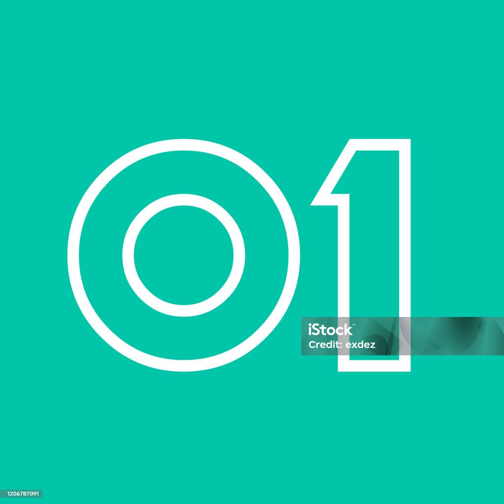 Numbers 01 Individual Number 01 Stock Illustration - Download Image Now - Anniversary ...