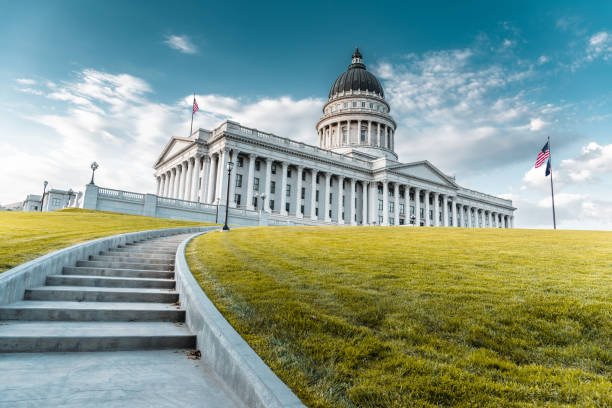 wzgórze capitol w mieście jeziora słonego - entrance usa utah salt lake city zdjęcia i obrazy z banku zdjęć