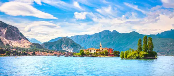 Isola dei Pescatori, fisherman island in Maggiore lake, Borromean Islands, Stresa Piedmont Italy, Europe.