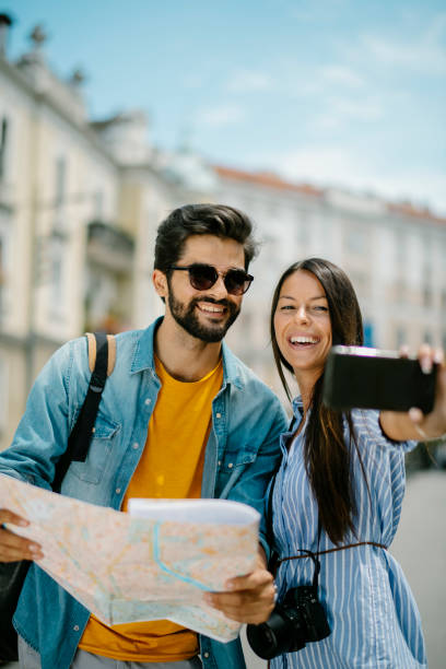 istock Happy couple exploring stock photo 1206791856