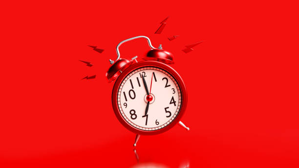istock Red alarm clock with clipping path. Alarm at 07.00. 1206793297