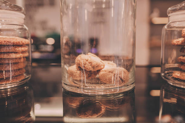 istock Stacked cookies in cafe 1206793434