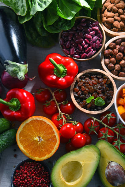 istock Assorted organic food products on the table 1206794940