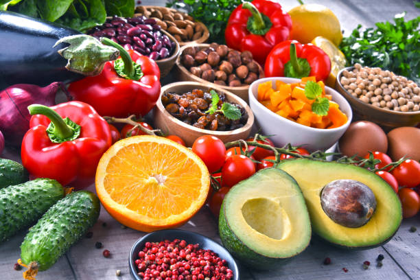 istock Assorted organic food products on the table 1206794972