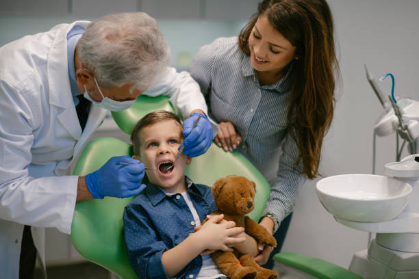 istock Little boy having regular dental check-up 1206794981