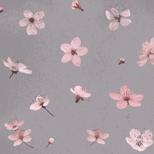 istock Background with cherry flowers in vintage colors 1206801015