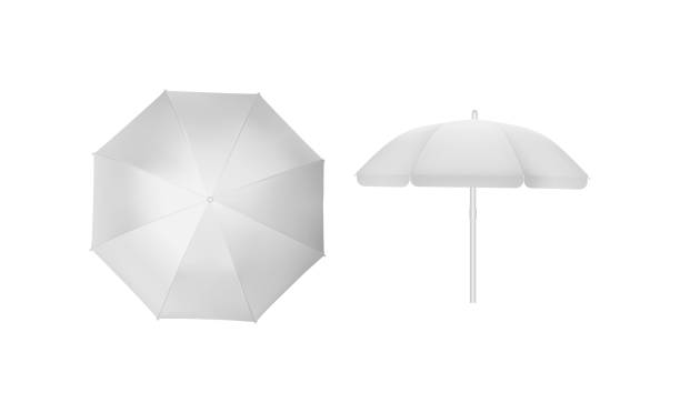 sonnenschirm isoliert auf weißem hintergrund - parasol stock-grafiken, -clipart, -cartoons und -symbole