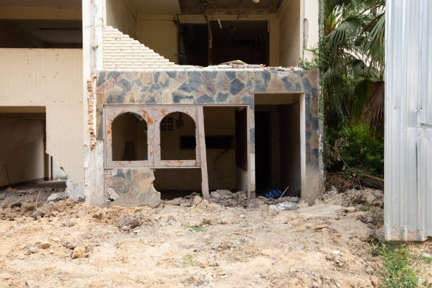 istock townhouse concrete construction. the building is be abandoned and old. not finished yet 1206802446