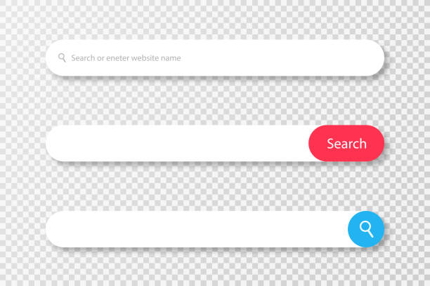 поиск в баре для веб-браузера. набор шаблонов баров поиска для пользовательского интерфейса, веб-дизайна, мобильного приложения - tabs interface icons internet web page stock illustrations