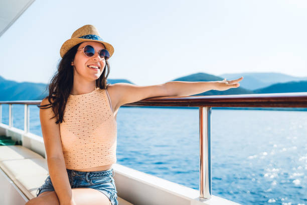 istock Young woman on a boat ride 1206805362