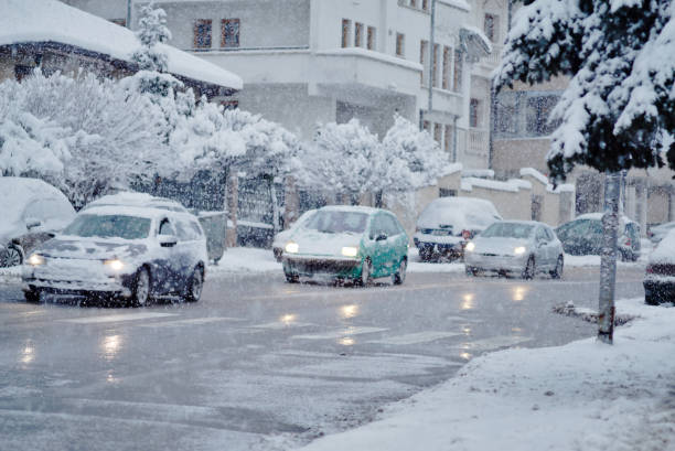istock Cars In The Snow 1206808255