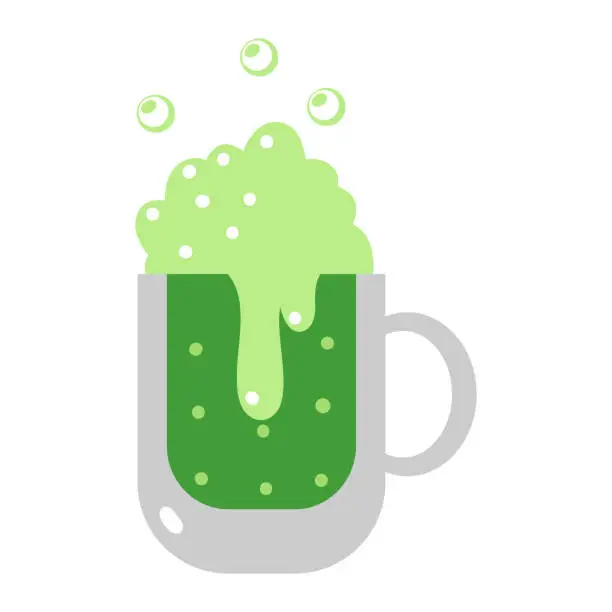 Vector illustration of Green beer vector flat illustration isolated on a white background.