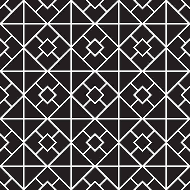 Vector of a pattern with white squares on black background  vector art illustration