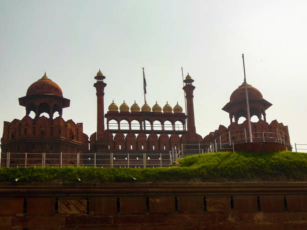 istock Colourful Old Architecture inside Red Fort in Delhi India, Famous Red Fort inside view 1206812870