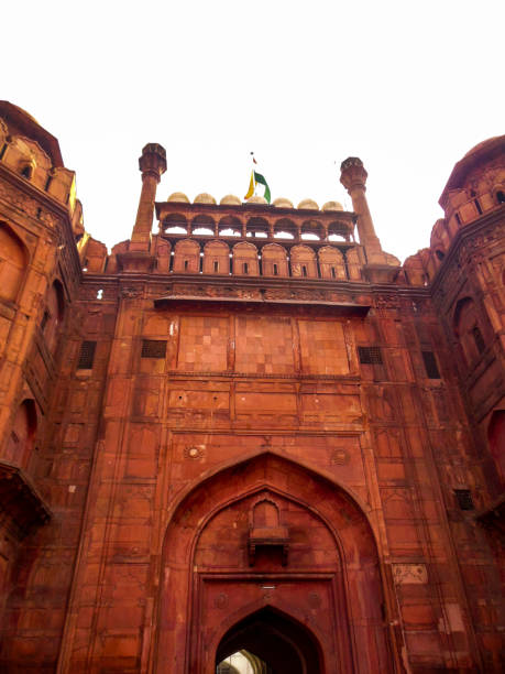 istock Colourful Old Architecture inside Red Fort in Delhi India, Famous Red Fort inside view 1206812927