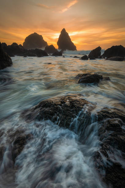 istock Evening Sunset at a Tropical Rocky Beach 1206813106