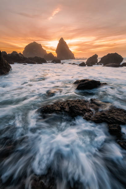 istock Evening Sunset at a Tropical Rocky Beach 1206813149