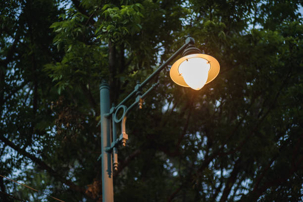 istock Vintage lamp illuminated 1206813344