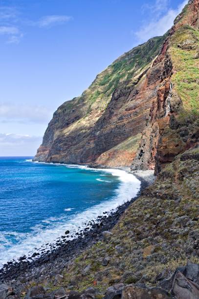 istock Panoramic view of the cliffs on Atlantic Ocean's bay (Madeira, Portugal, Europe) 1206814621