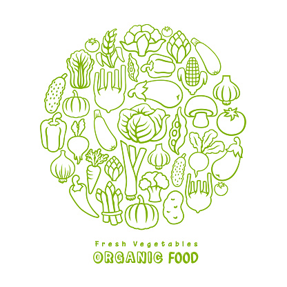 Organic food. Vector design template.