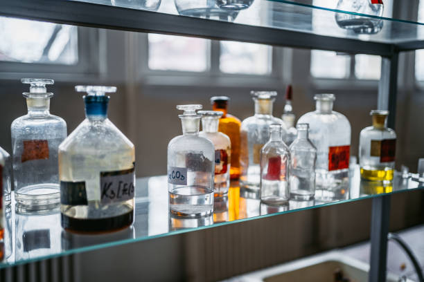 istock Laboratory with a lot of bottles 1206822525
