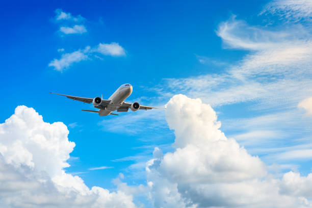 istock High-altitude airplane and beautiful sky in spring 1206823321