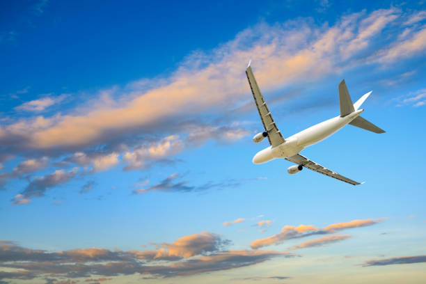 istock High-altitude airplane and beautiful sky in spring 1206823419