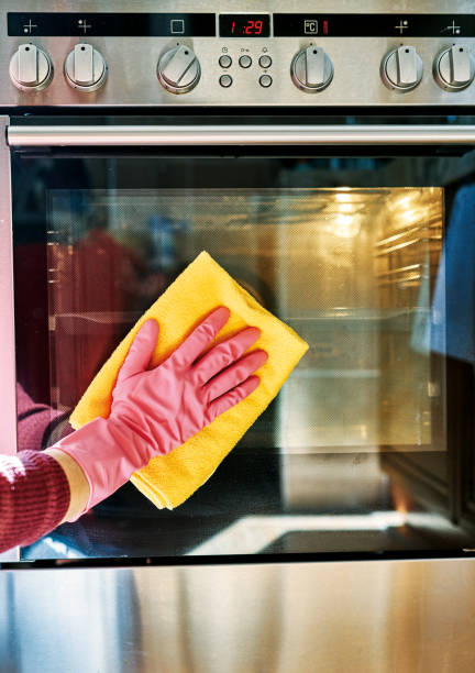 istock Woman is cleaning oven. 1206823539