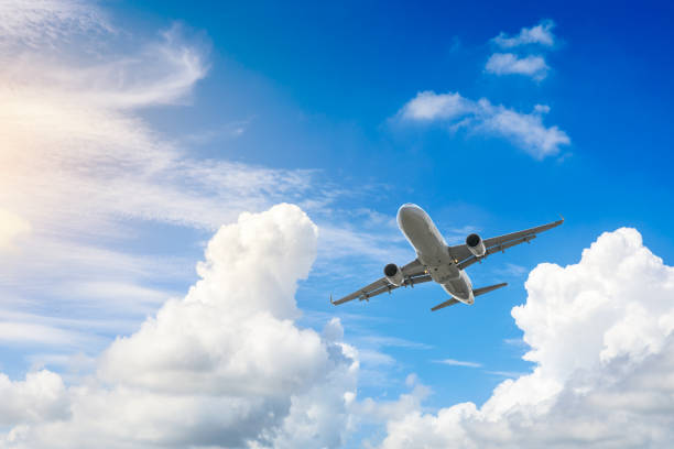 istock High-altitude airplane and beautiful sky in spring 1206823575