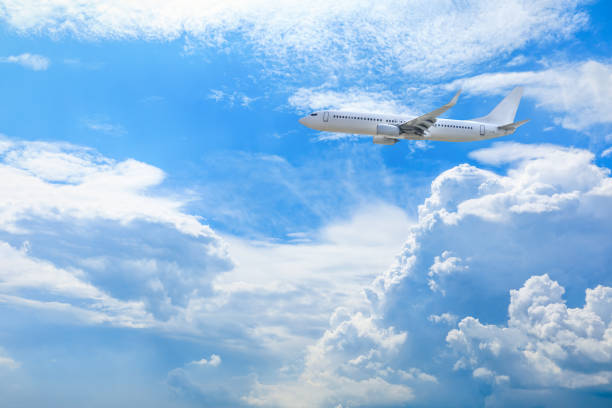 istock High-altitude airplane and beautiful sky in spring 1206823757
