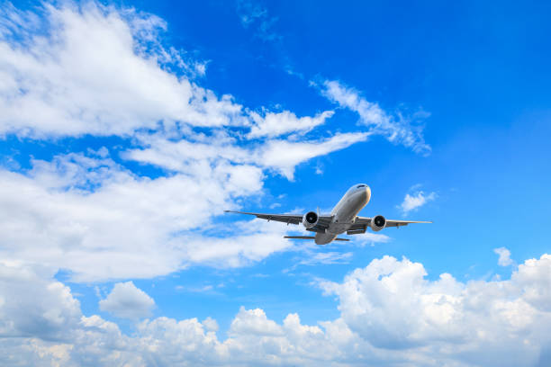 istock High-altitude airplane and beautiful sky in spring 1206823809