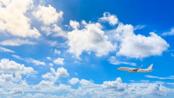 istock High-altitude airplane and beautiful sky in spring 1206823930
