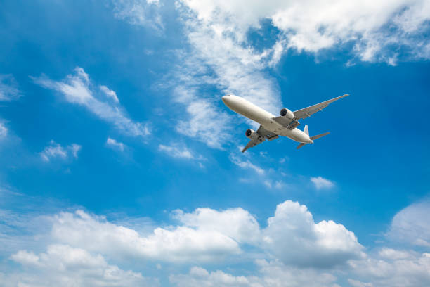 istock High-altitude airplane and beautiful sky in spring 1206824209
