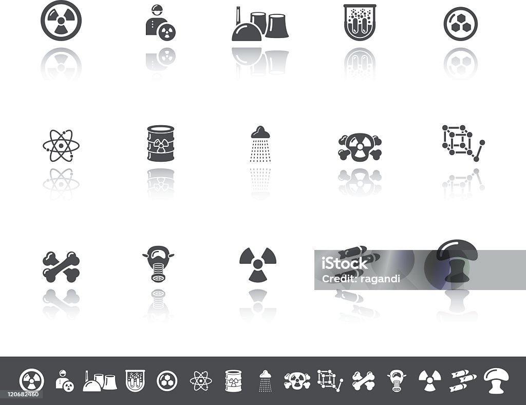 Nuclear iconos/Simple, gris - arte vectorial de Arma nuclear libre de derechos