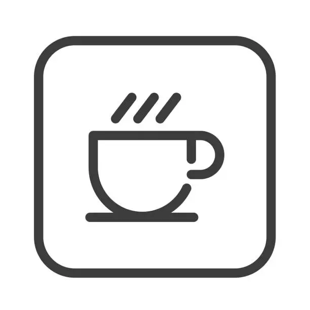 Vector illustration of Cafe roadsign black line icon. Food item. Public navigation. Pictogram for web page, mobile app, promo. UI UX GUI design element. Editable stroke.